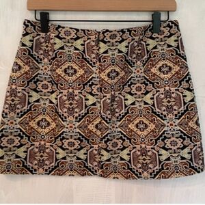 ZARA Jacquard Tapestry Mini Skirt. Size medium. Earthtones. Boho